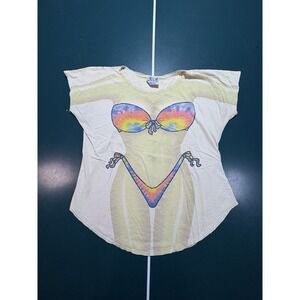 Vintage LA Imprints Coverup Beach Bikini Girl Graphic One Size 90s Beach Summer